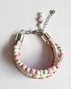 bransoletki drewniane Bransoletka - Różowa, serce - rzemienie, drewniane koraliki 1