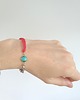 bransoletki z kamieni naturalnych Bransoletka BOHO ręcznie tkana, czerwona z turkusem, wodoodporna 3