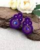 kolczyki soutache Gracia sztyfty sutasz małe fioletowe kolczyki z kryształkami 2