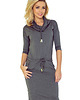 sukienki mini damskie 44-1 Sukienka sportowa z golfem - Szary Grafit 1
