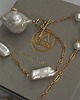 naszyjniki - inne Złoty choker perły barokowe AAA+ 4