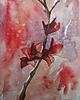 obrazy WYPRZEDAŻ OBRAZÓW! Akwarela Różowy kwiat oryginalny obraz 300g A5 21x15 cm 1