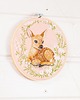 Ozdoby na ścianę Sarenka pink2, haft w tamborku 20 cm 3