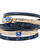 bransoletki skórzane Bransoletka Fun Swarovski granatowo-złota 3