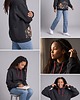bluza z kapturem damska Bluza oversize Satja Auri Lili gruba z kwiatową kieszenią rozmiar M 1
