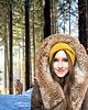 czapki damskie Żółta opaska merino twist 2