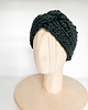 czapki damskie Ciemnozielona opaska turban z wełny peruwiańskiej 4