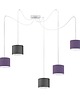 lampy wiszące Duży 5-płomienny żyrandol do salonu z abażurami WAIKIKI W5 5