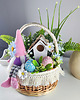 ozdoby wielkanocne Wielkanocny stroik gnom w koszyku 3