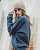 bluza z kapturem damska Bawełniana bluza oversize, VINTAGE BLUE 3