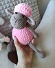 przytulanki dla niemowląt i dzieci Maskotka owieczka na szydełku Baranek bubble pink 5