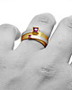 pierścionki złote Pierścionek Wstęga - pozłacany z rubinami 3