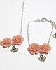 komplet biżuterii Komplet 2 - Róża pudrowy róż motyl - koral 1