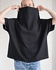 t-shirt damskie Czarna bluzka ze stójką 3