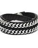 bransoletki skórzane Bransoleta Silver Chain on Black Leather 1