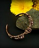 bransoletki wire wrapping Miedziana bransoleta cuff z różowym turmalinem 7
