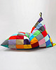 pufy do siedzenia Pufa kolorowa patchwork Ovni Long, leżanka wypełniona granulatem 3