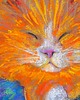 obrazy Śpiący kot Rudolf - akwarela i pastela sucha A4 1