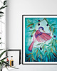 plakaty Pink bird ilustracja drukowana 2
