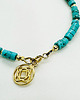 bransoletki z kamieni naturalnych Turkusowa bransoletka  z kamieni, złota rozetka 1
