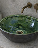 umywalki Umywalka Ceramiczna Nablatowa Ręcznie Robiona w Ciemnej Butelkowej Zieleni 2