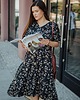 ubrania i akcesoria do karmienia Sukienka ciążowa do karmienia BLACK CHIC czarna w kwiaty 5