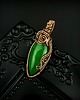 wisiory Wisiorek z zielonym jadeitem  wire wrapping 9