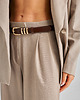 paski damskie Pasek skórzany Stylish Gold Dark Brown 3