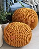pufy do siedzenia Puf miodowy bawełniany okrągły handmade 3