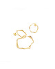 kolczyki pozłacane Kolczyki złote WAVES Circle asymmetrical / gold earrings 2