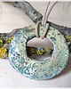 wisiory Wisior ceramiczny "0" różowo - zielony, dwustronny 1