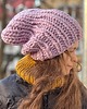 czapki damskie Gruba zimowa czapka z wełny peruwiańskiej jasny liliowy 2