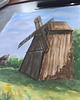 grafiki i ilustracje Akwarela Wiatrak Wielkopolska Architektura Ludowa Krajobraz 30x42 Prezent 4