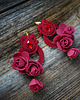 kolczyki soutache Bordowe kolczyki soutache z kwiatami 2