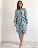 szlafroki damskie Szlafrok narzutka kimono z wiskozy błękit 1