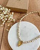 chokery Choker z kamienia rzecznego z sercem 1