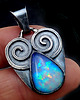 wisiory Opal w ornamentach srebra 3