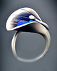 kolczyki wire wrapping Srebrny pierścionek regulowany KALIA ULTRAMARYNA 2