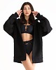 bluza z kapturem damska Bluza rozsuwana oversized czarna z kapturem 2