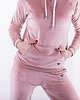 bluza z kapturem damska AKSAMITNA  bluza  RÓŻ- EMMA 2