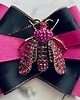 broszki Brosza z cudnym Owadem z kryształków pink  New Jesień 3