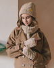 czapki damskie Komplet z alpaki wełniana czapka, komin i mitenki z warkoczami LULLABY 1