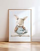 obrazy i plakaty do pokoju dziecięcego Plakat Na Ścianę Dla Chłopca Niebieskie króliczki nr. 13 1