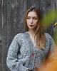 kardigany damskie Szary reglanowy kardigan z wełną 1