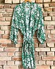 szlafroki damskie Szlafrok narzutka kimono w kontrastujący wzór kwiatowy 3