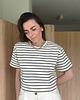 t-shirt damskie T-Shirt Move crop paski poduchy cream & black 4