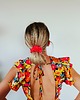 gumki do włosów Gumka jedwabna, scrunchie, frotka soczysty koral MIDI 2