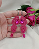 kolczyki soutache Długie kolczyki soutache na wesele, kolczyki fuksja 1