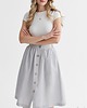 spódnice midi Lniana Spódnica LILY LIGHT GRAY 1