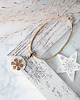 bransoletki złote POZŁACANA BRANSOLETKA Z ZAWIESZKĄ golden snowflake on pearl 1